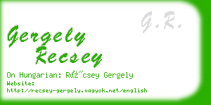 gergely recsey business card